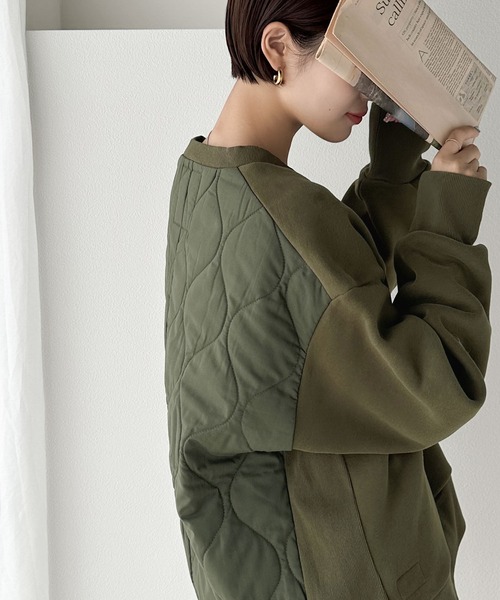 Java(ジャバ)の「《Java ジャバコラボ》2wayリバーシブル裏起毛×キルティング切替プルオーバー(スウェット・レディース・アイボリー/イエロー/ブラック/モカ/ネイビー/カーキ・LARGE/MEDIUM/X-LARGE/SMALL)」の7枚目の写真