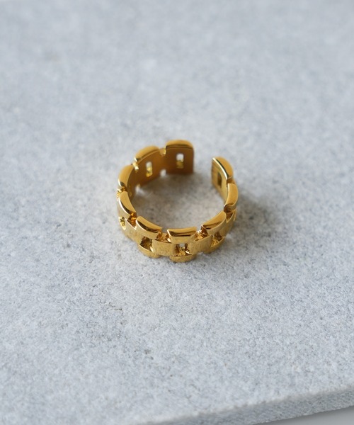 IAMUSE（アイアミューズ）の「金属アレルギー対応　ワイドチェーンリング S0994【IAMUSE】（リング・レディース・シルバー/ゴールド・FREE）」の4枚目の写真