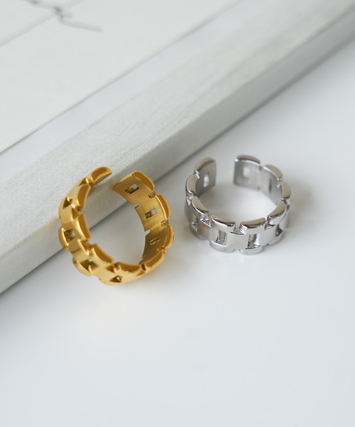 IAMUSE（アイアミューズ）の「金属アレルギー対応　ワイドチェーンリング S0994【IAMUSE】（リング・レディース・シルバー/ゴールド・FREE）」の9枚目の写真