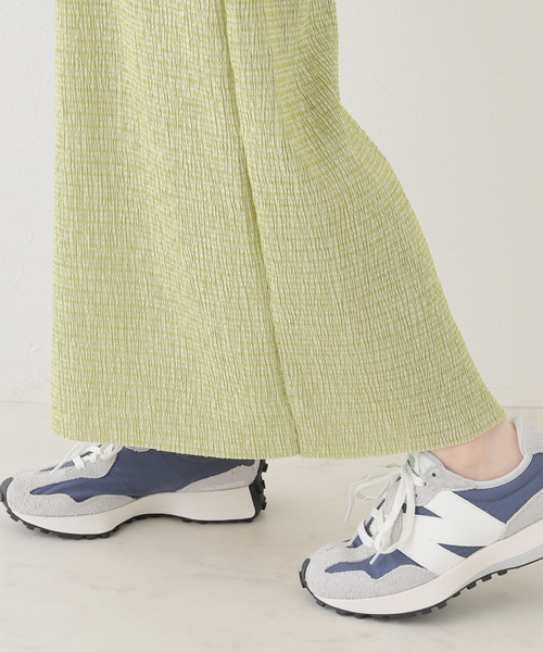 SLOBE citron.（スローブシトロン）の「SLOBE citron. シャーリングボーダーワンピース（ワンピース・レディース・ライトグリーン/オレンジ・FREE）」の18枚目の写真