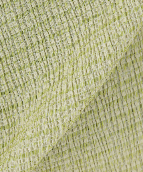 SLOBE citron.（スローブシトロン）の「SLOBE citron. シャーリングボーダーワンピース（ワンピース・レディース・ライトグリーン/オレンジ・FREE）」の11枚目の写真