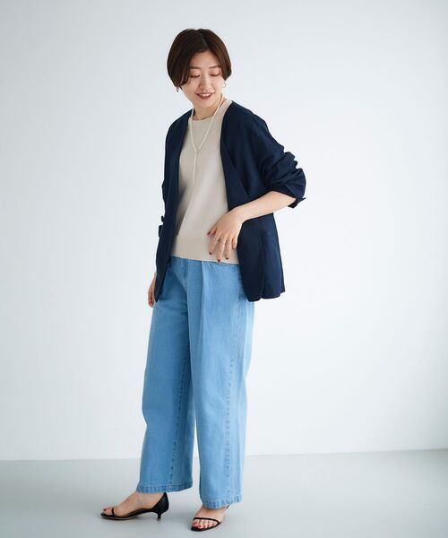 le.coeur blanc（ルクールブラン）の「フレアスリーブニットプルオーバー（ニット/セーター・レディース・ブルー/ダークグレー/キャメル/グレイッシュベージュ・38）」の8枚目の写真