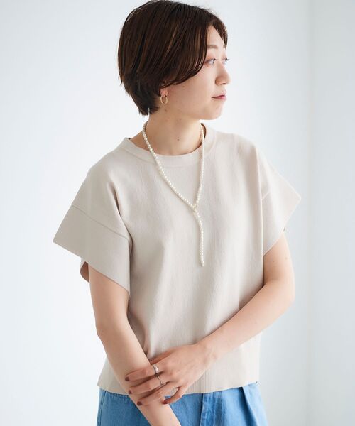 le.coeur blanc（ルクールブラン）の「フレアスリーブニットプルオーバー（ニット/セーター・レディース・ブルー/ダークグレー/キャメル/グレイッシュベージュ・38）」の10枚目の写真