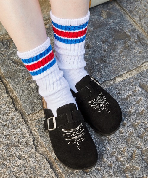 MONO-MART LADY'S(モノマートレディース)の「コンフォートサンダルフラワーステッチサンダル(サンダル・レディース・キャメル/グレイッシュベージュ/ブラック・S/M/L/LL)」の10枚目の写真