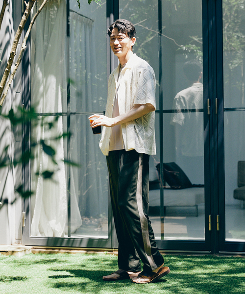 JOURNAL STANDARD relume（ジャーナルスタンダード　レリューム）の「サマーレース 半袖シャツ（シャツ/ブラウス・メンズ・アイボリー/ウッド/モスグリーン・MEDIUM/LARGE）」の16枚目の写真