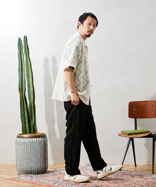 JOURNAL STANDARD relume（ジャーナルスタンダード　レリューム）の「サマーレース 半袖シャツ（シャツ/ブラウス・メンズ・アイボリー/ウッド/モスグリーン・MEDIUM/LARGE）」の9枚目の写真