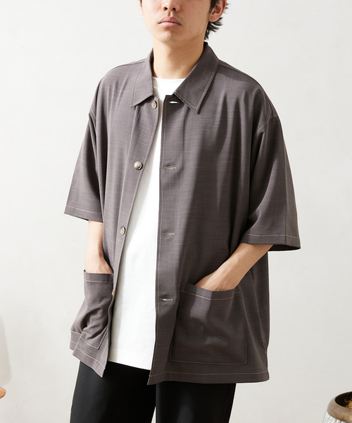 JOURNAL STANDARD relume(ジャーナルスタンダード レリューム)の「"イージーケア" SLUB TR TORO 半袖シャツ(シャツ/ブラウス・メンズ・アイボリー/チャコールグレー/ブラック・MEDIUM/LARGE)」の1枚目の写真