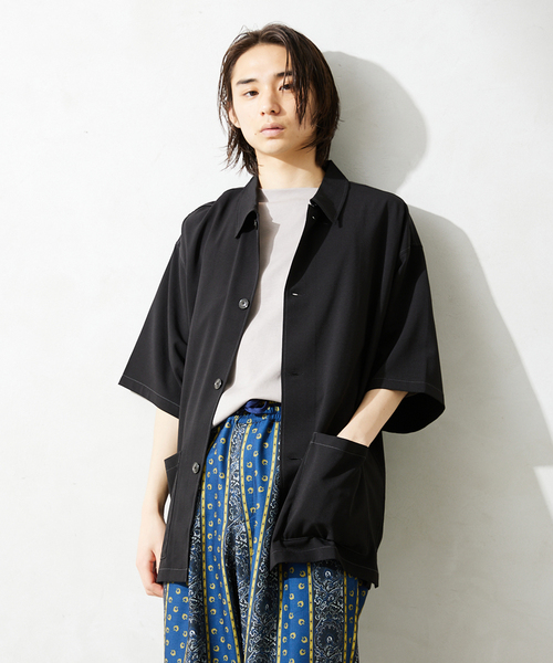 JOURNAL STANDARD relume(ジャーナルスタンダード レリューム)の「"イージーケア" SLUB TR TORO 半袖シャツ(シャツ/ブラウス・メンズ・アイボリー/チャコールグレー/ブラック・MEDIUM/LARGE)」の3枚目の写真