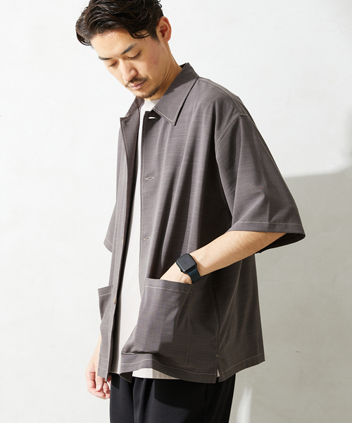 JOURNAL STANDARD relume(ジャーナルスタンダード レリューム)の「"イージーケア" SLUB TR TORO 半袖シャツ(シャツ/ブラウス・メンズ・アイボリー/チャコールグレー/ブラック・MEDIUM/LARGE)」の5枚目の写真