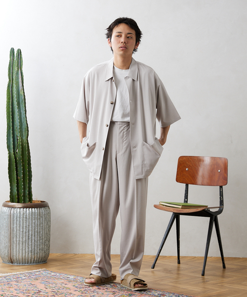 JOURNAL STANDARD relume(ジャーナルスタンダード レリューム)の「"イージーケア" SLUB TR TORO 半袖シャツ(シャツ/ブラウス・メンズ・アイボリー/チャコールグレー/ブラック・MEDIUM/LARGE)」の6枚目の写真