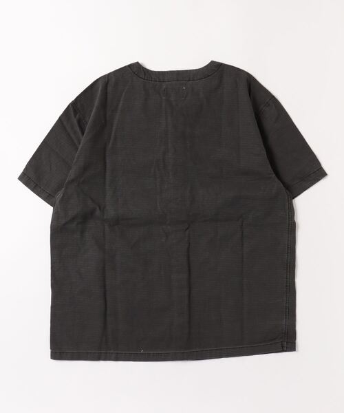 ALWAYS GOOD TIME（オルウェイズグッドタイム）の「【BAEXFATE】リップストップノーカラーショートスリーブシャツ（シャツ/ブラウス・メンズ・ブラック/サックスブルー/オフホワイト・XL/L/M）」の4枚目の写真