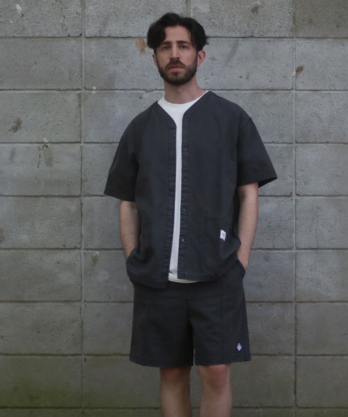 ALWAYS GOOD TIME（オルウェイズグッドタイム）の「【BAEXFATE】リップストップノーカラーショートスリーブシャツ（シャツ/ブラウス・メンズ・ブラック/サックスブルー/オフホワイト・XL/L/M）」の13枚目の写真