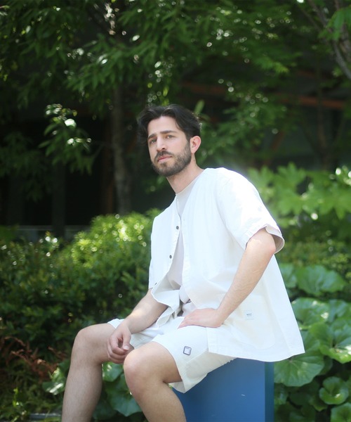 ALWAYS GOOD TIME（オルウェイズグッドタイム）の「【BAEXFATE】リップストップノーカラーショートスリーブシャツ（シャツ/ブラウス・メンズ・ブラック/サックスブルー/オフホワイト・XL/L/M）」の9枚目の写真