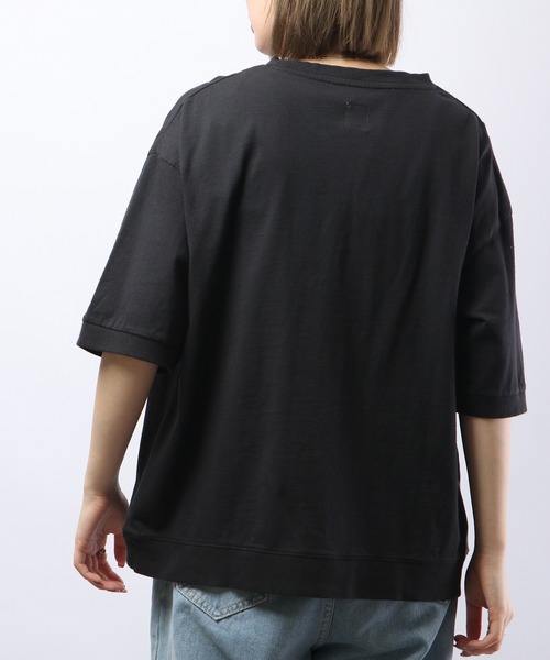 Arinomama（アリノママ）の「Arinomama 20sピグメント天竺デザインポケットTシャツ（Tシャツ/カットソー・レディース・スミクロ/レッド/パープル/グリーン・FREE）」の12枚目の写真