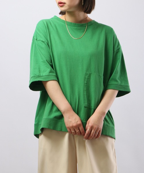 Arinomama（アリノママ）の「Arinomama 20sピグメント天竺デザインポケットTシャツ（Tシャツ/カットソー・レディース・スミクロ/レッド/パープル/グリーン・FREE）」の20枚目の写真