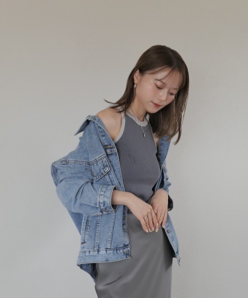 Reurie'(レウリィ)の「【6色展開|HIT ITEM!】アメリカンスリーブバイカラーニット / アメスリ ノースリーブ ノースリニット 配色デザイン カジュアル 韓国(タンクトップ・レディース・チャコールグレー/ブラウン/ブルー/アイボリー/ブラック/ブルーグレー・FREE)」の22枚目の写真