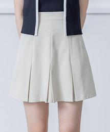 インパン付ボックスプリーツミニスカート