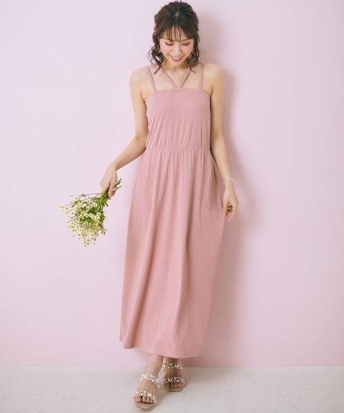 marun（マルン）の「＜大きいサイズ＞ 2点セット(ワンピース＋カーディガン) marun（ワンピース・レディース・ベージュ系/ピンク/ネイビー・L/LL/3L/4L/5L）」の6枚目の写真