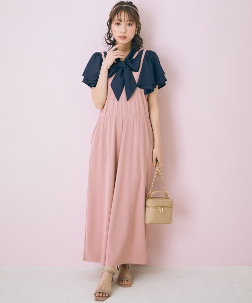 marun（マルン）の「＜大きいサイズ＞ 2点セット(ワンピース＋カーディガン) marun（ワンピース・レディース・ベージュ系/ピンク/ネイビー・L/LL/3L/4L/5L）」の16枚目の写真