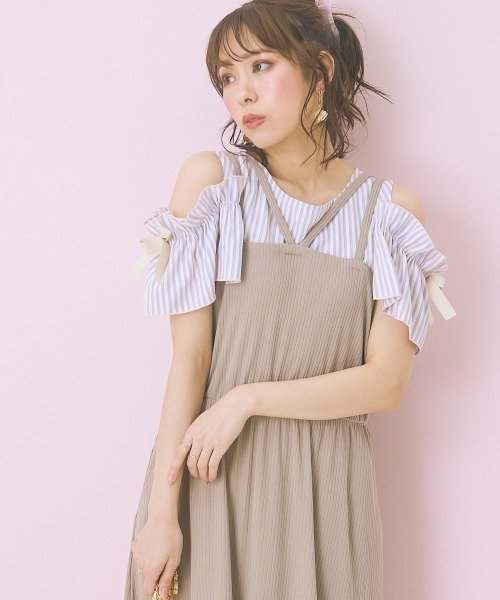 marun（マルン）の「＜大きいサイズ＞ 2点セット(ワンピース＋カーディガン) marun（ワンピース・レディース・ベージュ系/ピンク/ネイビー・L/LL/3L/4L/5L）」の13枚目の写真