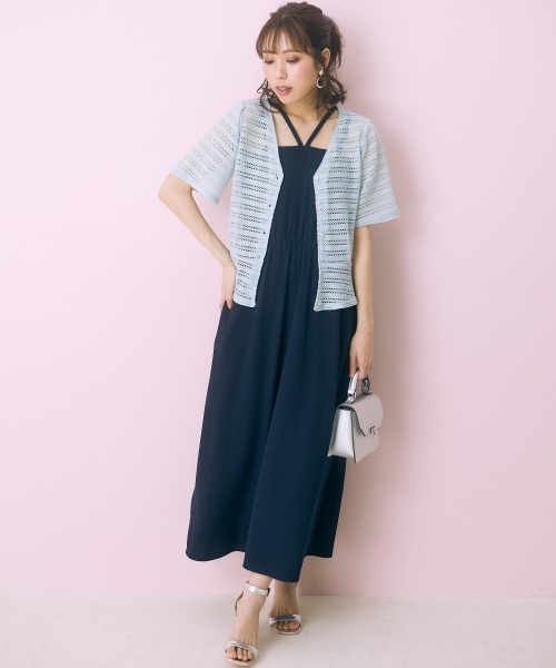 marun（マルン）の「＜大きいサイズ＞ 2点セット(ワンピース＋カーディガン) marun（ワンピース・レディース・ベージュ系/ピンク/ネイビー・L/LL/3L/4L/5L）」の12枚目の写真