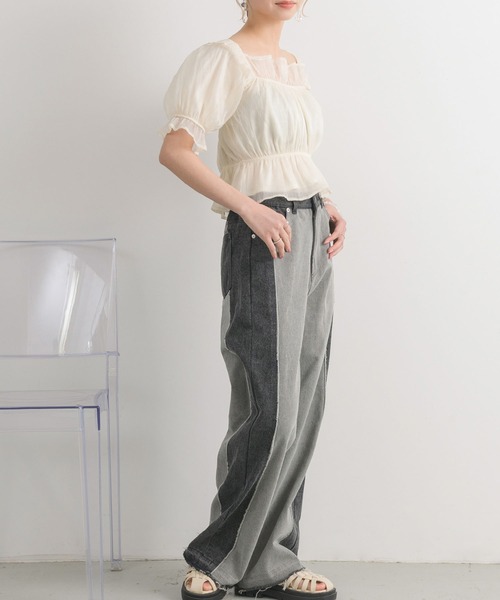 RETRO GIRL(レトロガール)の「ギャザーBL(シャツ/ブラウス・レディース・ライトグレー/ホワイト/ブラック・FREE)」の8枚目の写真