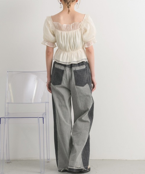 RETRO GIRL(レトロガール)の「ギャザーBL(シャツ/ブラウス・レディース・ライトグレー/ホワイト/ブラック・FREE)」の10枚目の写真