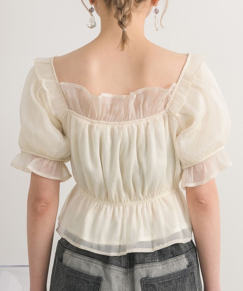 RETRO GIRL(レトロガール)の「ギャザーBL(シャツ/ブラウス・レディース・ライトグレー/ホワイト/ブラック・FREE)」の6枚目の写真