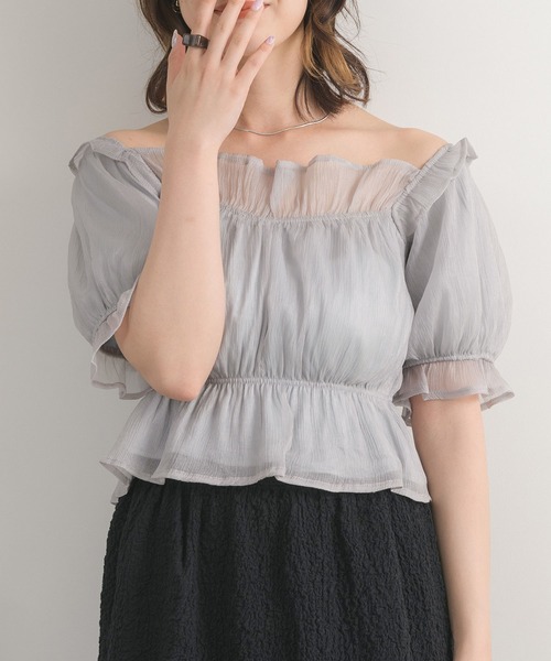 RETRO GIRL(レトロガール)の「ギャザーBL(シャツ/ブラウス・レディース・ライトグレー/ホワイト/ブラック・FREE)」の18枚目の写真