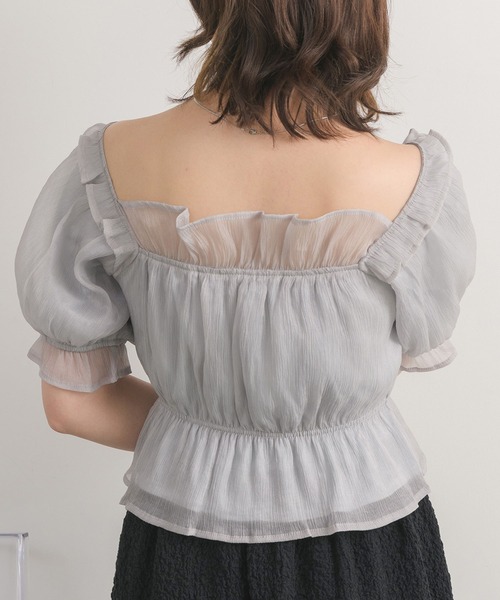 RETRO GIRL(レトロガール)の「ギャザーBL(シャツ/ブラウス・レディース・ライトグレー/ホワイト/ブラック・FREE)」の20枚目の写真