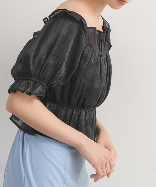 RETRO GIRL(レトロガール)の「ギャザーBL(シャツ/ブラウス・レディース・ライトグレー/ホワイト/ブラック・FREE)」の12枚目の写真