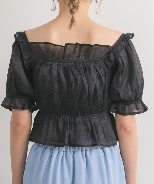 RETRO GIRL(レトロガール)の「ギャザーBL(シャツ/ブラウス・レディース・ライトグレー/ホワイト/ブラック・FREE)」の13枚目の写真