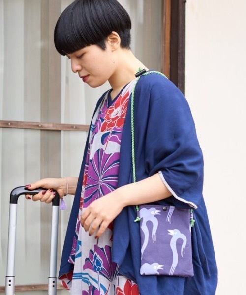 カヤ（カヤ）の「【カヤ】小紋雅話 サコッシュ（ショルダーバッグ・レディース・ネイビー/グリーン/ピンク/ブラック/ブルー・FREE）」の12枚目の写真