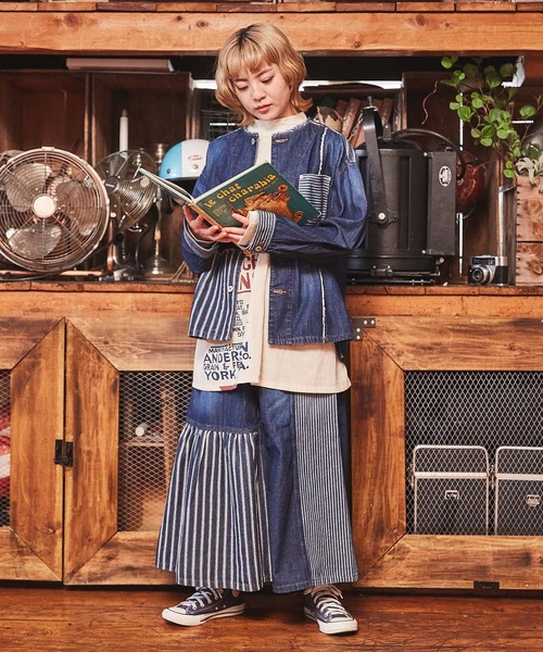 CUBE SUGAR（キューブシュガー）の「ショートスラブフライス無地長袖ハイネックインナー（Tシャツ/カットソー・レディース・グリーン/イエロー/ブルー/ブラック/トップグレー/ホワイト/オレンジ・M）」の11枚目の写真