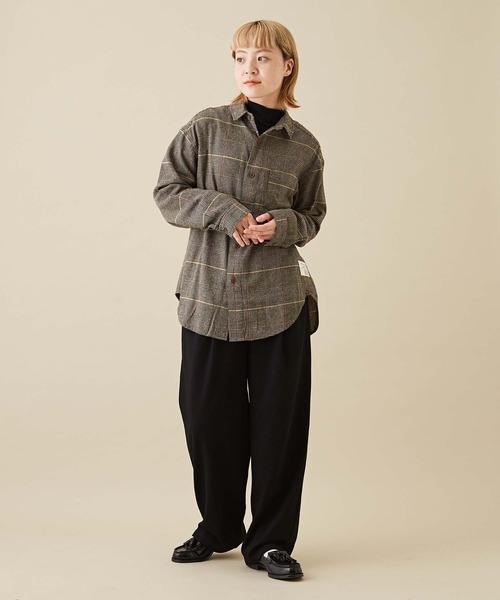 CUBE SUGAR（キューブシュガー）の「ショートスラブフライス無地長袖ハイネックインナー（Tシャツ/カットソー・レディース・グリーン/イエロー/ブルー/ブラック/トップグレー/ホワイト/オレンジ・M）」の21枚目の写真