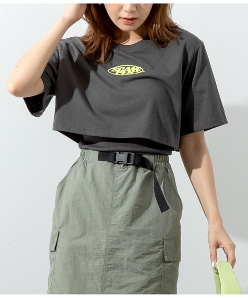 ANAP(アナップ)の「レイヤードデザインTシャツ(Tシャツ/カットソー・レディース・ホワイト/ライム/スミクロ・FREE)」の2枚目の写真