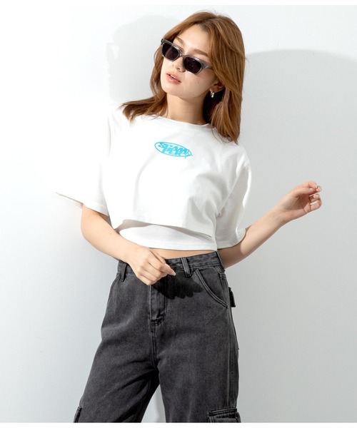 ANAP(アナップ)の「レイヤードデザインTシャツ(Tシャツ/カットソー・レディース・ホワイト/ライム/スミクロ・FREE)」の22枚目の写真