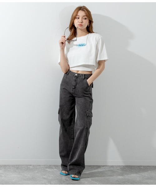 ANAP(アナップ)の「レイヤードデザインTシャツ(Tシャツ/カットソー・レディース・ホワイト/ライム/スミクロ・FREE)」の7枚目の写真