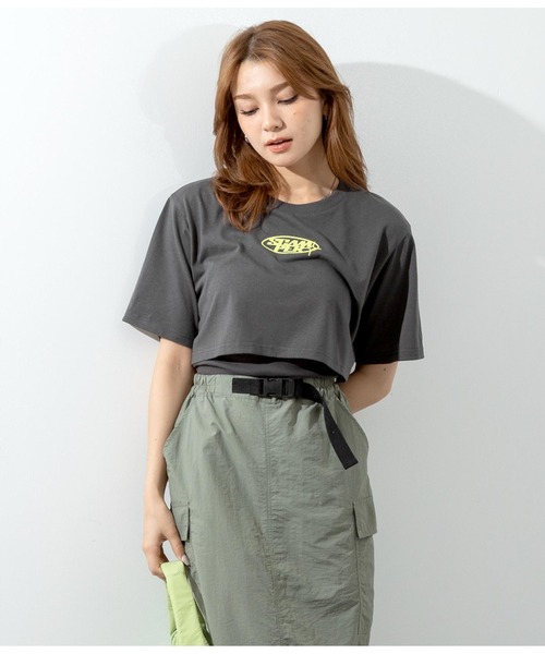 ANAP(アナップ)の「レイヤードデザインTシャツ(Tシャツ/カットソー・レディース・ホワイト/ライム/スミクロ・FREE)」の10枚目の写真