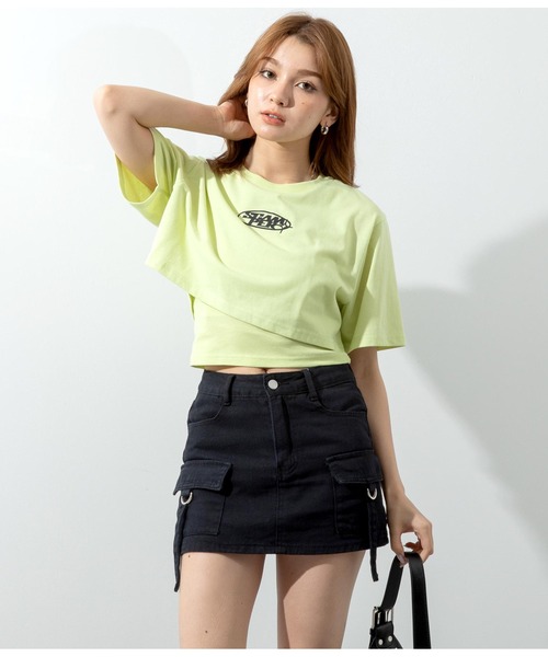 ANAP(アナップ)の「レイヤードデザインTシャツ(Tシャツ/カットソー・レディース・ホワイト/ライム/スミクロ・FREE)」の17枚目の写真