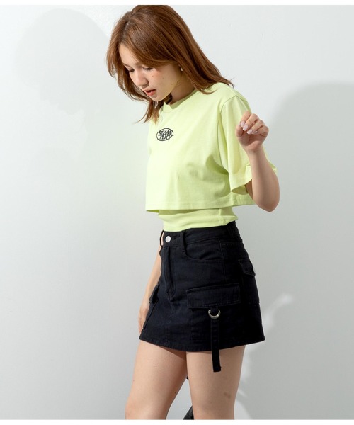 ANAP(アナップ)の「レイヤードデザインTシャツ(Tシャツ/カットソー・レディース・ホワイト/ライム/スミクロ・FREE)」の11枚目の写真