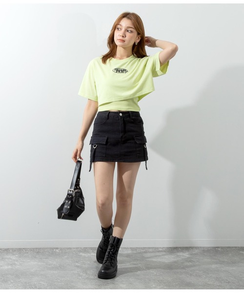 ANAP(アナップ)の「レイヤードデザインTシャツ(Tシャツ/カットソー・レディース・ホワイト/ライム/スミクロ・FREE)」の21枚目の写真