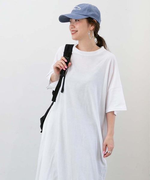 PICHI（ピイチ）の「サイドスリットオーバーサイズワンピ（ワンピース・レディース・ホワイト/ラベンダー/ブラック・FREE）」の12枚目の写真