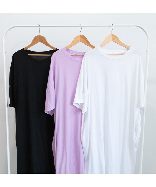 PICHI（ピイチ）の「サイドスリットオーバーサイズワンピ（ワンピース・レディース・ホワイト/ラベンダー/ブラック・FREE）」の10枚目の写真