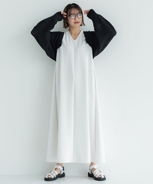 CITY TOKYO（シティトウキョウ）の「【小山田沙織さんコラボ】アクアスーティングリラックスワンピース（ワンピース・レディース・ネイビー/ホワイト・1/2）」の14枚目の写真