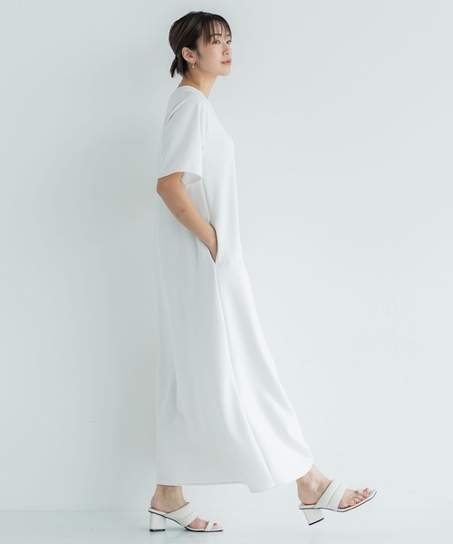 CITY TOKYO（シティトウキョウ）の「【小山田沙織さんコラボ】アクアスーティングリラックスワンピース（ワンピース・レディース・ネイビー/ホワイト・1/2）」の16枚目の写真