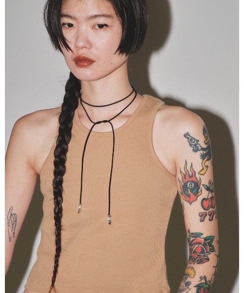 TODAYFUL（トゥデイフル）の「american sleeve tank top（タンクトップ・レディース・ホワイト/チャコールグレー/ベージュ/ラベンダー・FREE）」の16枚目の写真