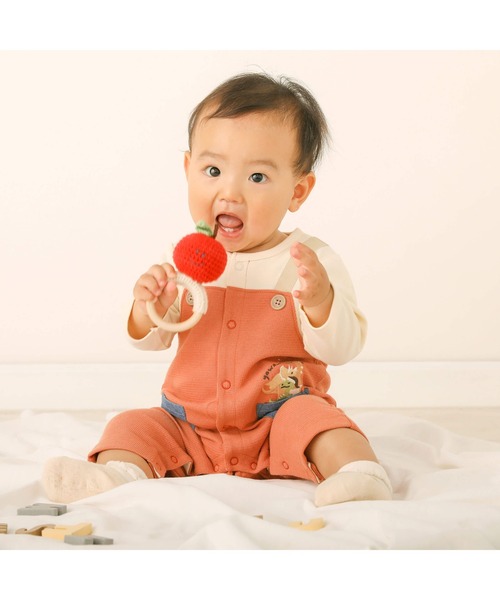 SLAP SLIP BABY（スラップスリップベビー）の「デニムポケット恐竜刺しゅうサロペットレイヤード風ロンパースベビー(60~80cm)（ロンパース・キッズ・ブルー/オレンジ・60cm/80ｃｍ/70cm）」の5枚目の写真