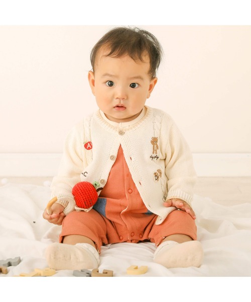 SLAP SLIP BABY（スラップスリップベビー）の「デニムポケット恐竜刺しゅうサロペットレイヤード風ロンパースベビー(60~80cm)（ロンパース・キッズ・ブルー/オレンジ・60cm/80ｃｍ/70cm）」の13枚目の写真