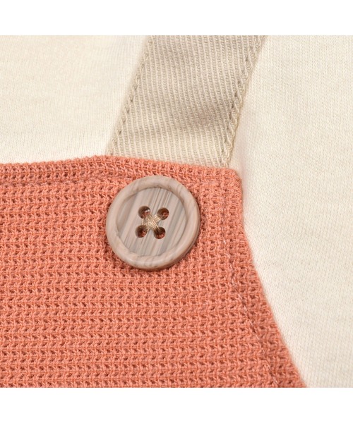 SLAP SLIP BABY（スラップスリップベビー）の「デニムポケット恐竜刺しゅうサロペットレイヤード風ロンパースベビー(60~80cm)（ロンパース・キッズ・ブルー/オレンジ・60cm/80ｃｍ/70cm）」の9枚目の写真